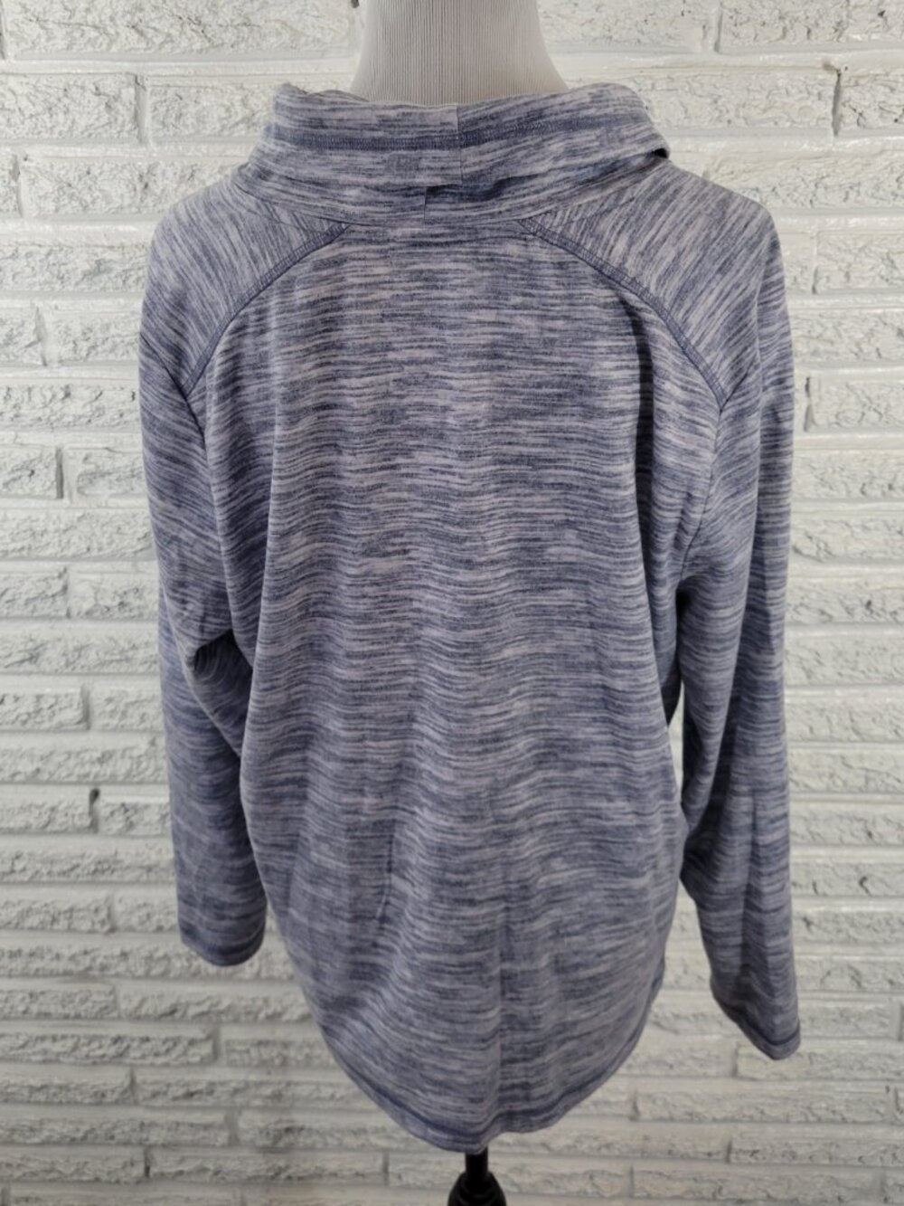 Karen Scott Sport Women’s XL Top Blue Heather Turtleneck Long Sleeve BLU254E - Picture 6 of 10